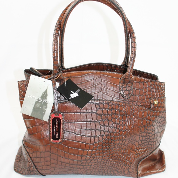 LONDON FOG WOMENS PURSE MAHOGANY CROCO